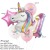 Colorful Unicorn Gradient Number Balloon Set Birthday Party Rainbow Unicorn Aluminum Film Balloon Package