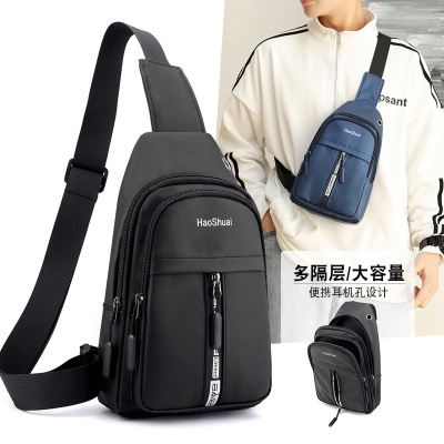 Cross-Border New Arrival Outdoor Men's Chest Bag Korean Casual Messenger Bag Travel Sling Bag Small Bag Sports Waterproof Phone Bag
