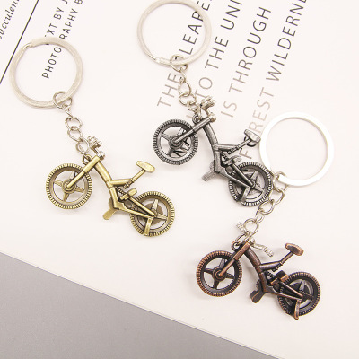 Metal Alloy Retro Simulation Bicycle Mini Creative Exquisite Keychain Craft Small Gift Accessories