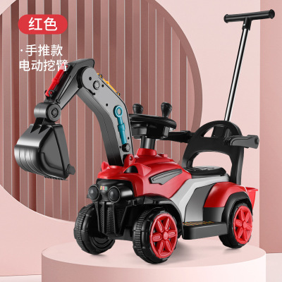 Children's Electric Excavator Toy Car Can Sit on the Large Number Excavator Car Can Sit Hook Machine Boy Excavator Engineering Car