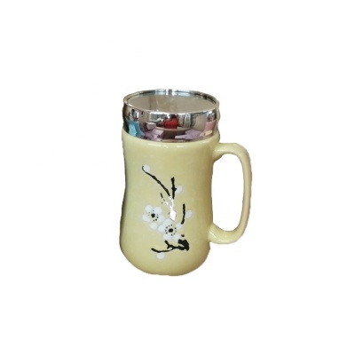 Yellow Customized Ceramic Coffee Mugs Gift Accessories Creat