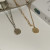 Korean Retro Hip Hop Necklace Ins Elegant Simple Cold Style round Geometric Pendant Clavicle Chain Distressed Accessories