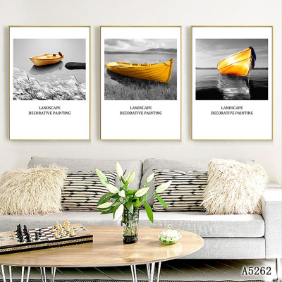 Seascape Cloth Painting Landscape Oil Painting Decorative Painting Photo Frame Decoration Craft Mural Restaurant Paintings Decorative Calligraphy and Painting Hanging Painting