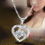 New Eternal Crystal Clavicle Chain Japanese and Korean Style Heart-Shaped Pendant 925 Silver Plated Diamond Sapphire Necklace for Women