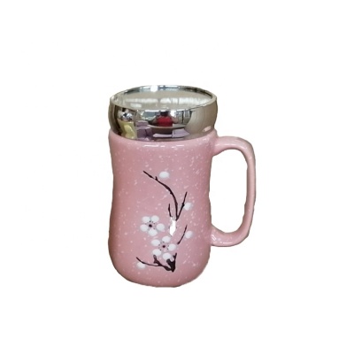 Pink Customized Ceramic Coffee Mugs Gift Accessories Creativ