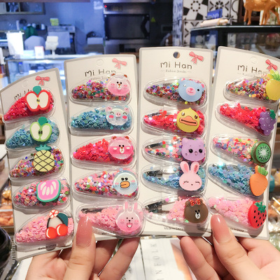 Korean Style Children's Quicksand Barrettes New BB Clip Card Infant Hairpin Hairclip Baby Baby Clip Headdress