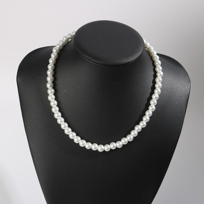 Exclusive for Cross-Border Korean Ornament Wholesale Fashion Imitation Pearl Necklace Stall Supply Women's Necklace Store Gifts