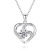 New Eternal Crystal Clavicle Chain Japanese and Korean Style Heart-Shaped Pendant 925 Silver Plated Diamond Sapphire Necklace for Women