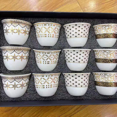 12pcs colorful coffee cup without handle china ceramic dinne