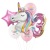 Colorful Unicorn Gradient Number Balloon Set Birthday Party Rainbow Unicorn Aluminum Film Balloon Package