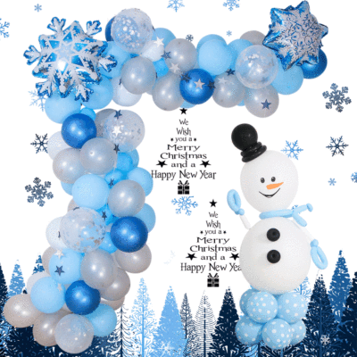 Christmas Balloon Garland Set Christmas Snowflake Balloon Party Decoration Frozen Theme Balloon Package