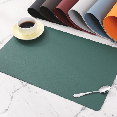 Ningxin Simple Colorful PVC Imitation Leather Placemat Waterproof Oil-Proof Table Mat Thickened Heat Insulation Hotel Household Western-Style Placemat