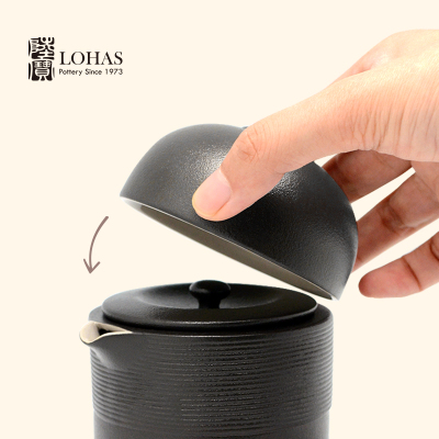 Lubao Tea Set Ceramic Spiral Pattern Hand Wash Travel Tea Set Quick Cup One Pot One Cup Set Red Dot Design Award