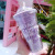 Personalized Milk Tea Cup with Straw Slide Cover Double Plastic Straw Cup Cup with Straw 450ml Sequin Cup