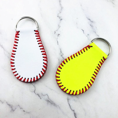 Foreign Trade Hot PU Leather Baseball Softball Keychain Baseball Softball Keychain Key