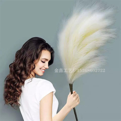 Artificial Pampas Grass Feather Faux Bulrush Reed Fake Phragmites Plant for Wedding Home Vase Decoration