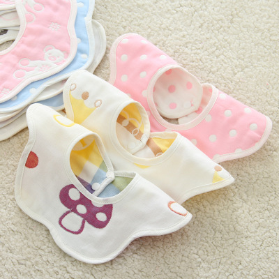 Child Bib Baby Supplies Pure Cotton Six-Layer Gauze New Petal Saliva Towel