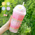 Summer Crushed Ice Cup Double-Layer Plastic Cup Creative Egg Cup Portable Office Household Korean Style Internet Celebrity Straw Cup