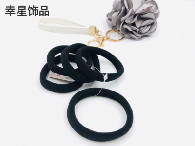Hanging Card 5 Thick Black High Elastic Rubber Bands Seamless Simple Headband Ordinary Conventional Hair Rope Back Head Elastic Head Tie