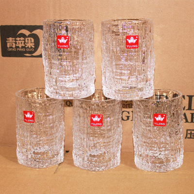 Yujing 245ml Carved Cup Crystal Glass Juice Cup Whiskey Shot Glass 5 Yuan Store Department Store Wholesale