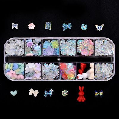 Nail Ornament Animal Solid Color Cartoon Snowflake Flower Series Resin Manicure Jewelry Petal Factory Direct Sales Stick-on Crystals Wholesale