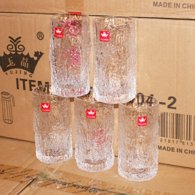Jade Crystal 340ml Carved Tumbler High Transparent Glass Cup Ice Flower Beer Steins Cocktail Glass 5 Yuan Store Department Store Wholesale
