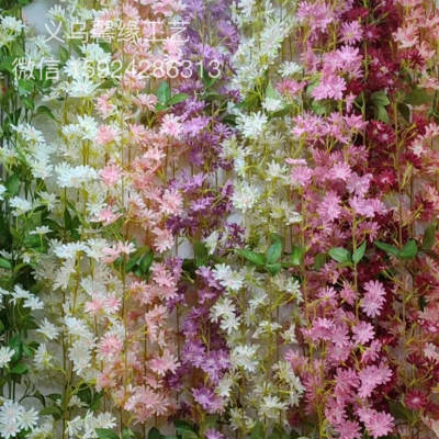 Fake/Artificial Flower Cherry Blossom Rattan Vine Ceiling Winding Ornamental Flower Silk Flower Fake Flower Wedding Flower Plastic Flowers