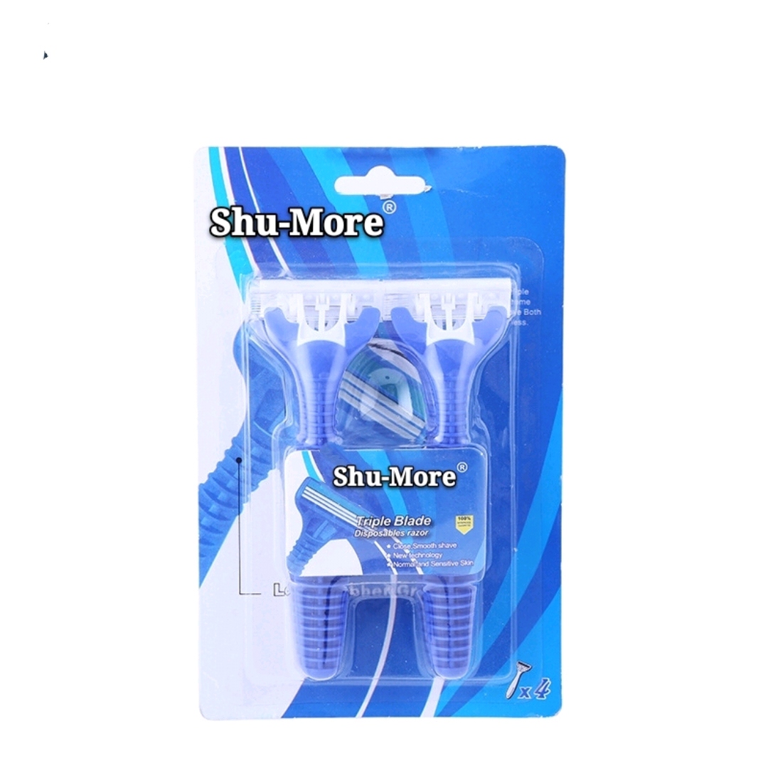 宾馆酒店用品剃须刀刮胡刀厂家直供三层不锈钢刮胡刀男女士刮毛刀