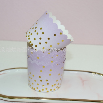 Bronzing Dotted & Purple Machine Production Cup Cake Cup 6 * 5.5cm 50 Pcs/Piece