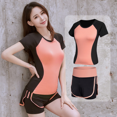 Internet Celebrity Workout Short Sleeve Suit for Women Outdoor Morning Running Yoga Leisure Quick Drying Clothes Spring, Autumn and Summer Sports Running Two-Piece Suit