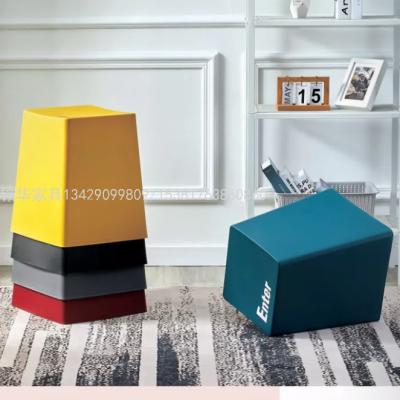  Injection Stool Plastic Stool Barrel Stool Personalized, Stylish and Simple Square Stool Restaurant and Cafe Pile Stool