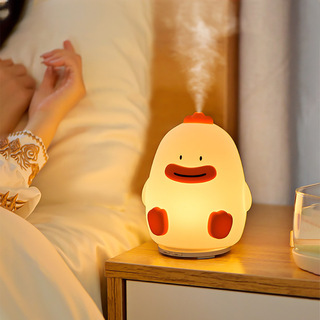 New Ultrasonic Humidifier Cute Little Duck Aroma Diffuser Home Air Cleaner Silicone Racket with Sleeping Light