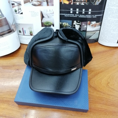 Middle-Aged and Elderly Leather Ushanka Men's Winter Thicken Thermal Cotton Hat Ear Protection Hats for the Elderly