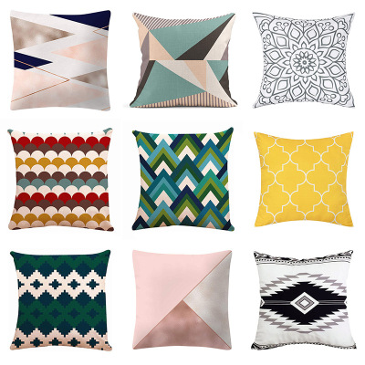 New Geometric Abstract Ins Pillow Cover Production Bedside Throw Pillowcase Office Sofas Cushion Cover Home Cross-Border