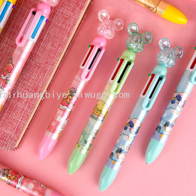 Mouse Student Journal Special Multi-Color Ballpoint Pen Creative Color Mobile Journal Pen Mark Key Point 6 Color Pen