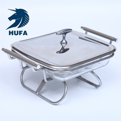 Luxury Series Stainless Steel Solid Alcohol Stove High-End Hotel Glass Fish Roasting Plate Commercial Multi-Functional Buffet Stove