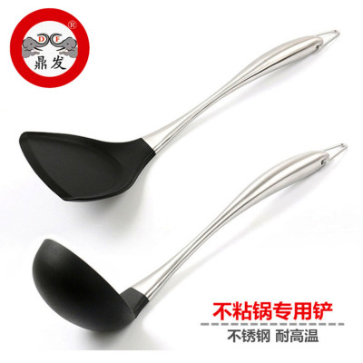 Silicone Spoon Black Handle Silicone Shovel Cooking Non-Stick Pan Household High Temperature Resistant Non-Hurt Pan