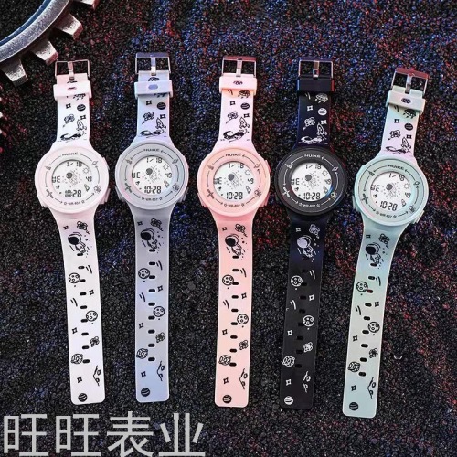 Internet Hot Spaceman Male and Female Students Electronic Sports Watch Adult and Children Multi-Function Luminous Waterproof Watch