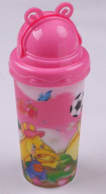 3D Cartoon Cute Butterfly Diagram Slide Lid Water Cup Boys and Girls Drop-Proof and Leak-Proof Water Cup