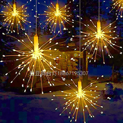 Factory Direct Sales Popular Wedding Stage Explosion Light Fireworks Shape Dandelion Copper Wire Lighting Chain Hanging Fireworks Lamp