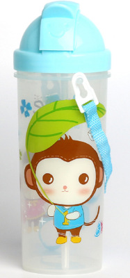 Monkey Children's Straw Cup Kindergarten Baby Plastic Cup without Handle