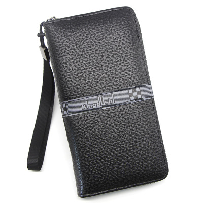 Multiple Card Slots Personalized Men's Long Wallet Zipper Handbag European and American Men's Handbag Factory Wholesale