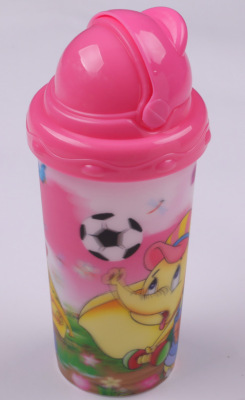 3D Water Cup Children Cartoon Cute Water Bottle Drop-Proof and Leak-Proof Water Cup