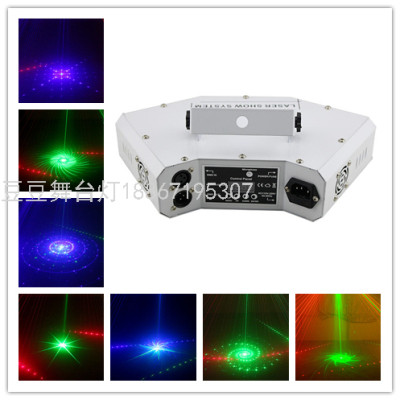 New Six-Eye Red, Green and Blue Scanning Beam Laser Light Ktv Private Room Bar Voice-Controlled Laser Stage Lighting