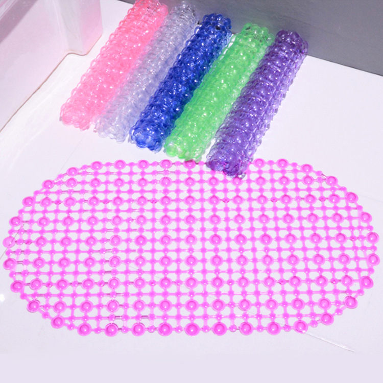 塑料浴室防滑地垫卫生间脚垫淋浴镂空带吸盘地垫批发