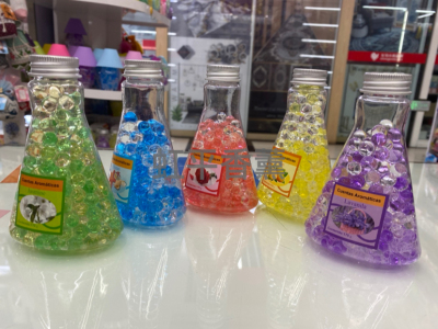 Triangle Bottle Aromatic Beads, Air Freshener, Fragrant Lemon, Lavender, Ocean, Rose, Jasmine.