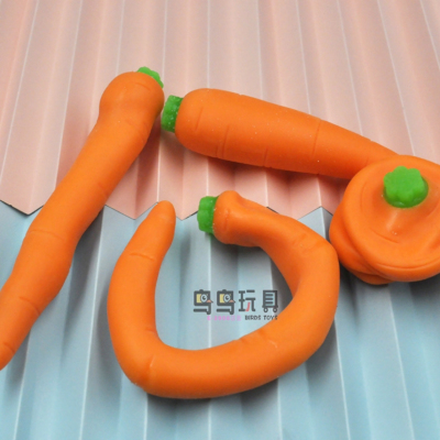 Simulation Carrot Children Lala Memory Sand Soft Glue Squeezing Toy Vent Whole Body Elastic Toy Ingredients