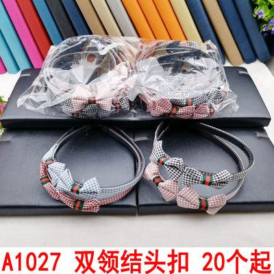 A1027 Double Bow Tie Barrettes Head Buckle Hair-Hoop Headband Two Yuan Store