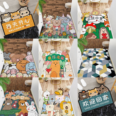 New Cartoon PVC Loop Floor Mat Home Entrance Door Mat Entry Door Internet Celebrity Door PVC Loop Floor Mat Can Be Cut