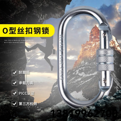 Outdoor Rock Climbing Buckle Main Lock Equipment Safety Hook Steel Buckle Triangle Lock Climbing Button Carabiner Load-Bearing Safety Hoy Anti-Release Lock